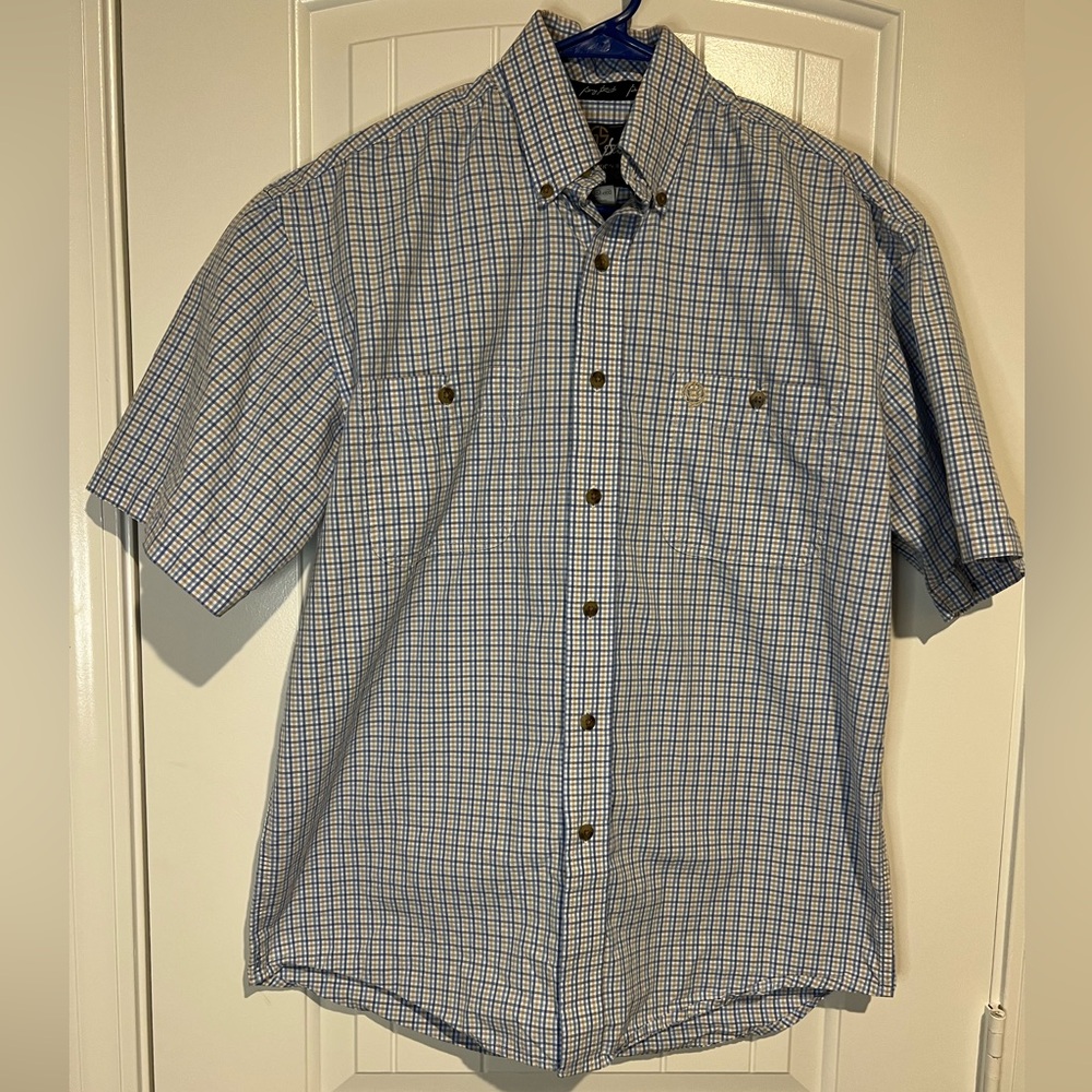 Men’s Small George Strait Wrangler Plaid Short Sleeve Button Shirt